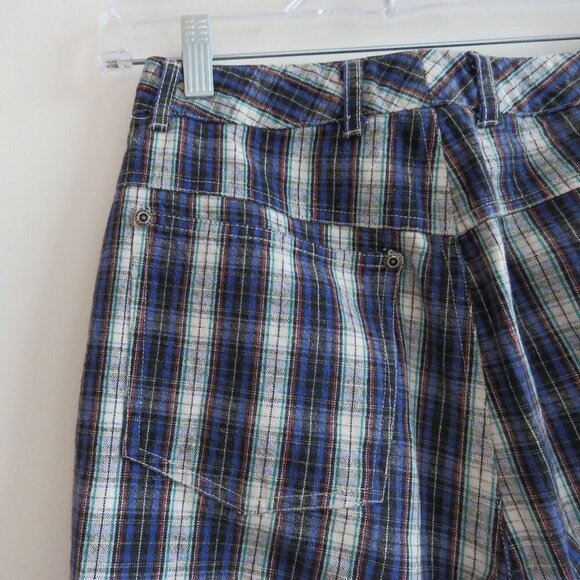 VINTAGE CALVIN KLEIN Y2K Tartan Plaid High Rise Straight Cotton Pants Jeans - Picture 11 of 15